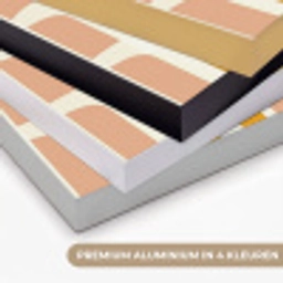 Geometrisch - Patroon - Geel - Roze Textielframe zwart klein 947 -USP_kleurenNL