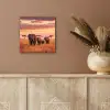 Groep olifanten - Open vlakte - Zon aluminium wit klein -sfeer4