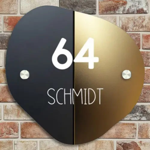 Half goud zwart - Modern Naambord Organisch middel -sfeer10