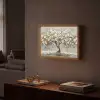 Boom - Goud - Bloemen - Abstract - Kunst Light Box met batterij (Wandlamp) middel -sfeer1