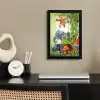 Jungle dieren - Planten - Kinderen - Olifant - Giraf - Leeuw fotolijst zwart zonder passe partout klein -sfeer1