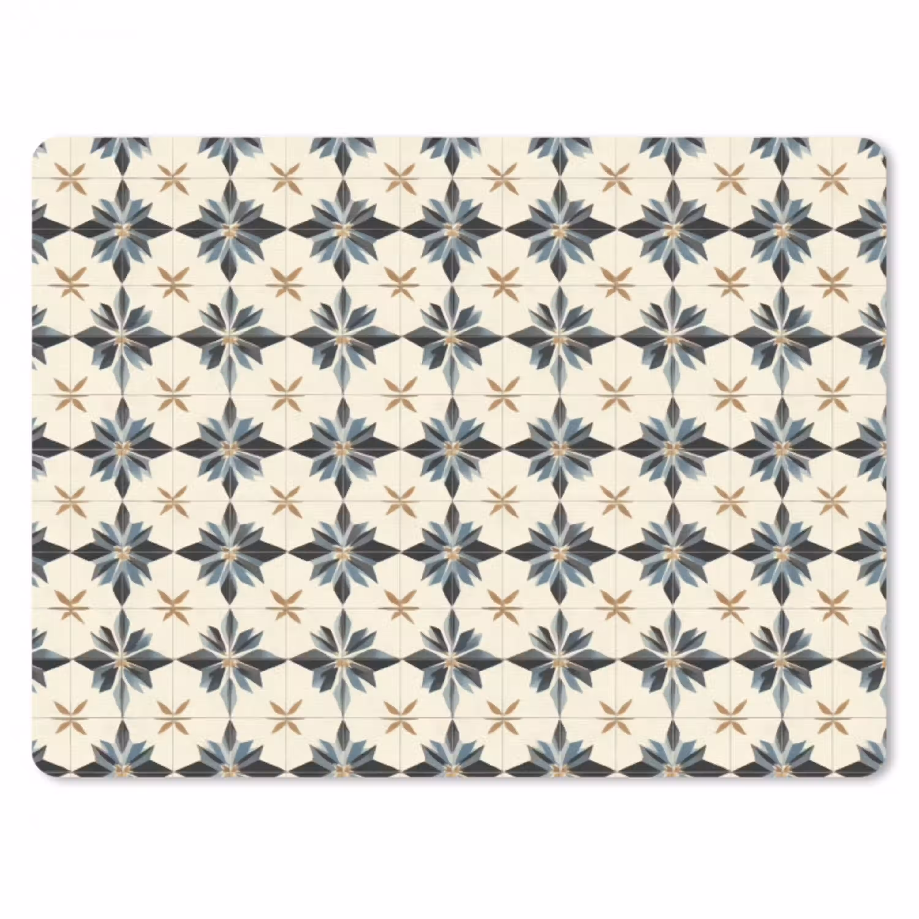 Sierlijk - Ornament - Blauw muismat rubber klein 262 -3d