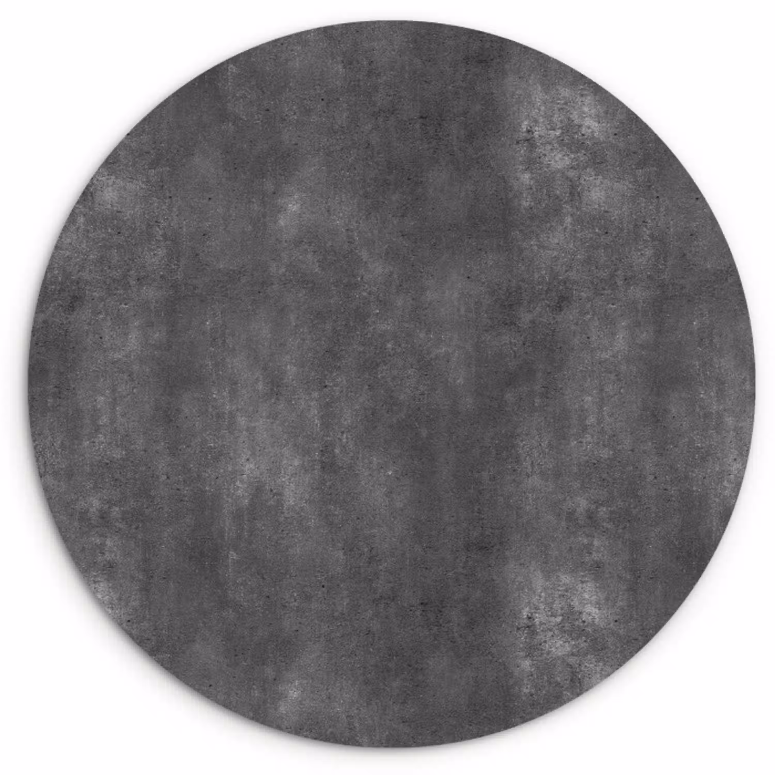 Donkergrijs - Ruw - Beton Wandcirkel kunststof plaat 5mm dik klein 188 -3d