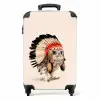 Uil als Indiaan Koffer - NBS - Handbagage middel -productfoto_recht