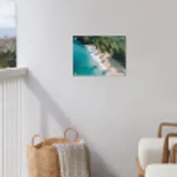 Tropisch - Strand - Water - Palmbomen tuinposter los doek klein -sfeer8