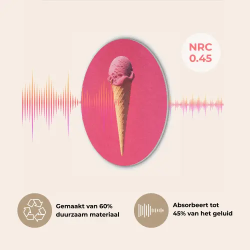 Schepijs - Roze - Hoorntje Akoestische PET Vilt - Rond klein -USP_NL