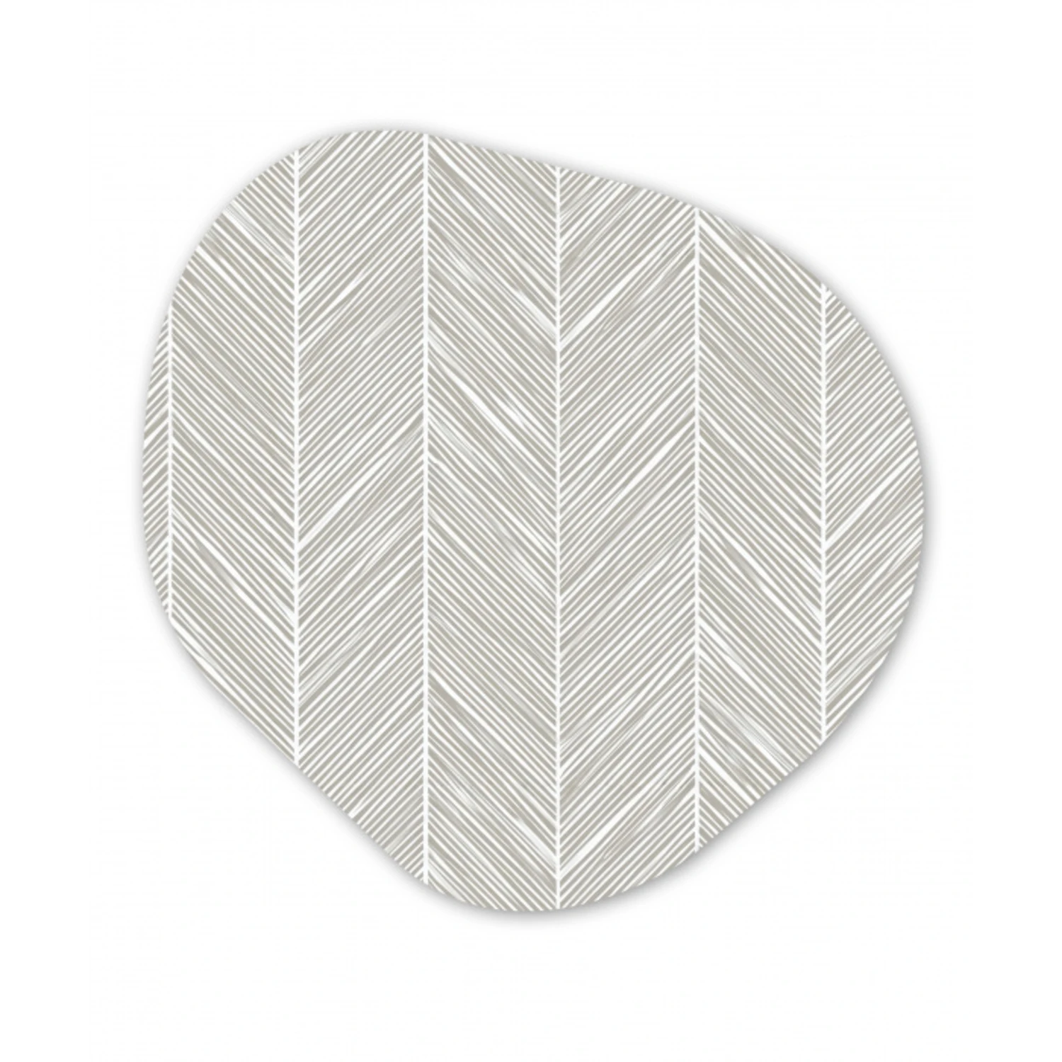 Klassiek - Visgraat - Grijs Wandcirkel Organisch Aluminium middel 851 -3d