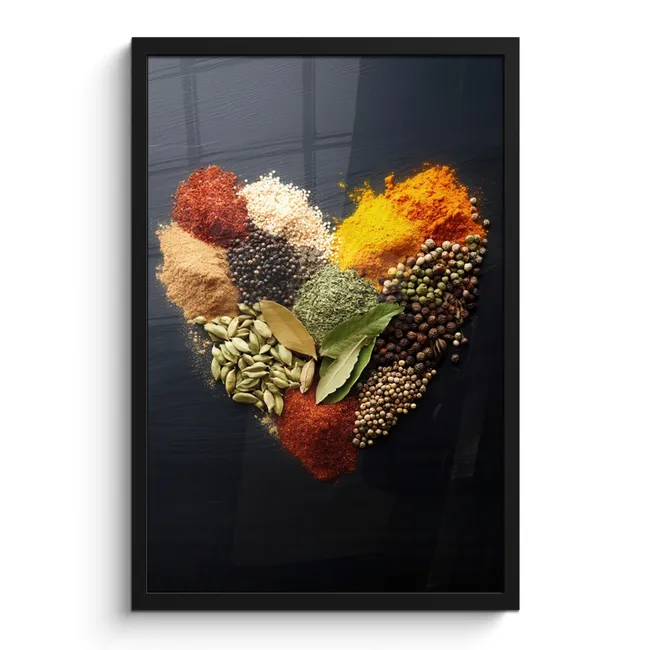 Photo Frame - Spices - Mix - Heart Shape - Black
