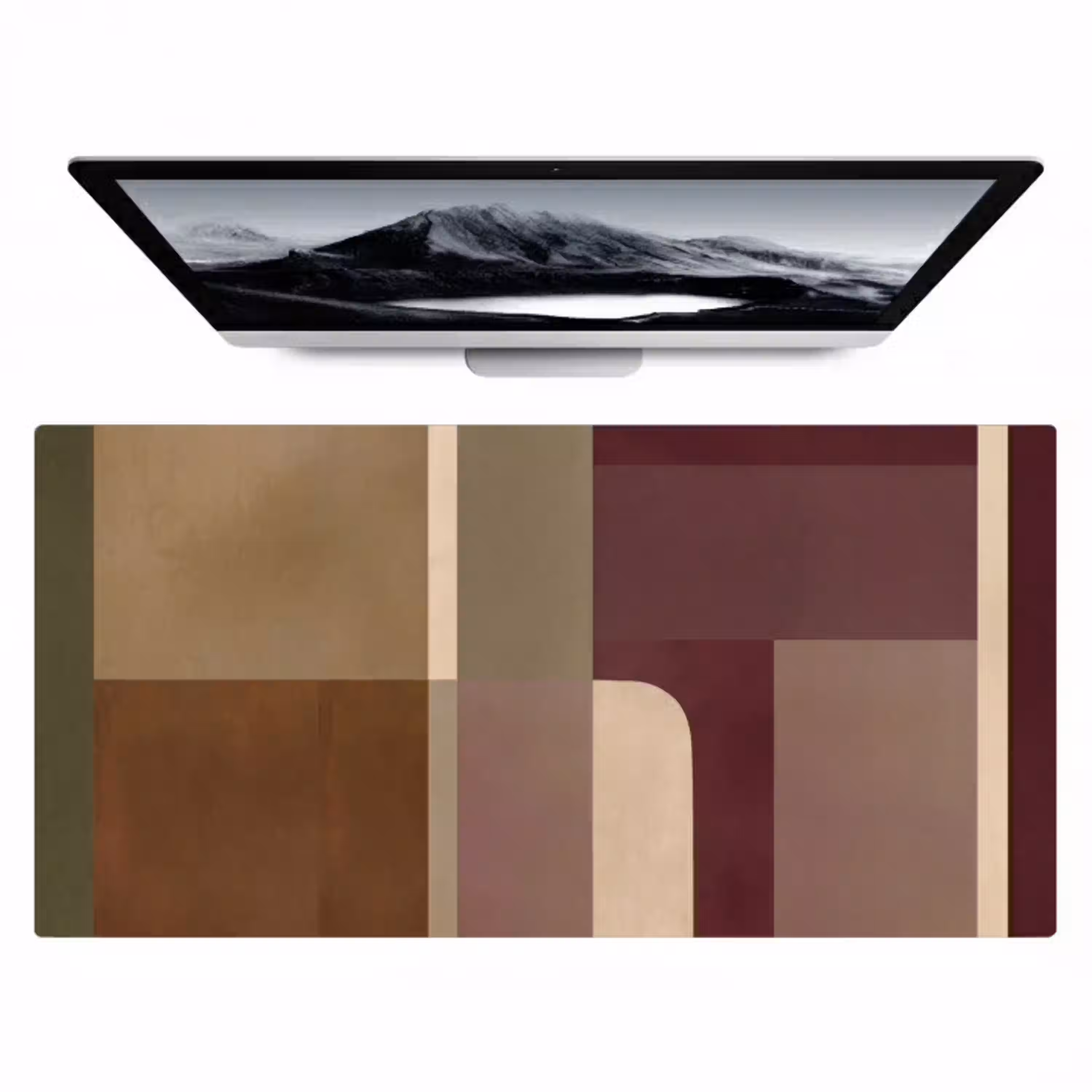 Vlakken - Abstract - Bordeaux - Lijnen Muismat XXL klein -zzz3d