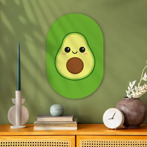 Avocado - Groen - Speels Wandcirkel Ovaal Forex klein -sfeer2