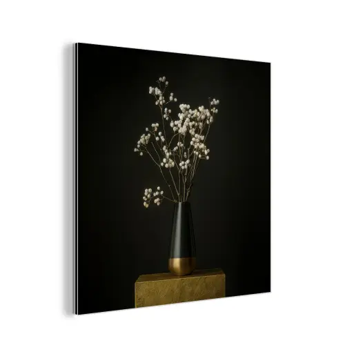 Bloembollen - Wit - Vaas - Minimalistisch aluminium wit klein -3d