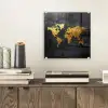 Wereldkaart - Goud - Steen plexiglas 5mm klein -sfeer1