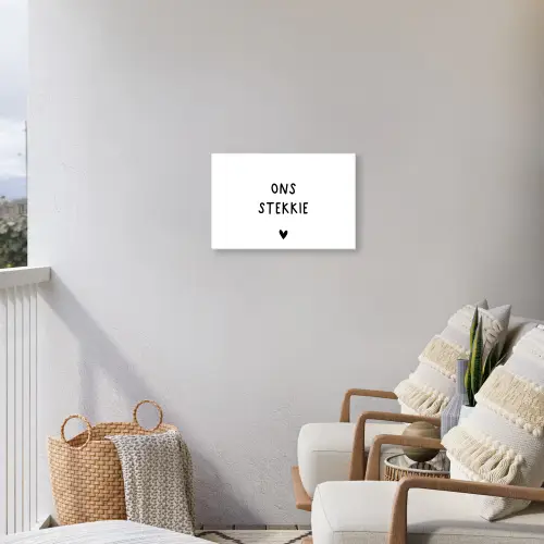 Ons stekkie - Quotes - Spreuken Tuinposter op houten frame 2 cm dik klein -sfeer1