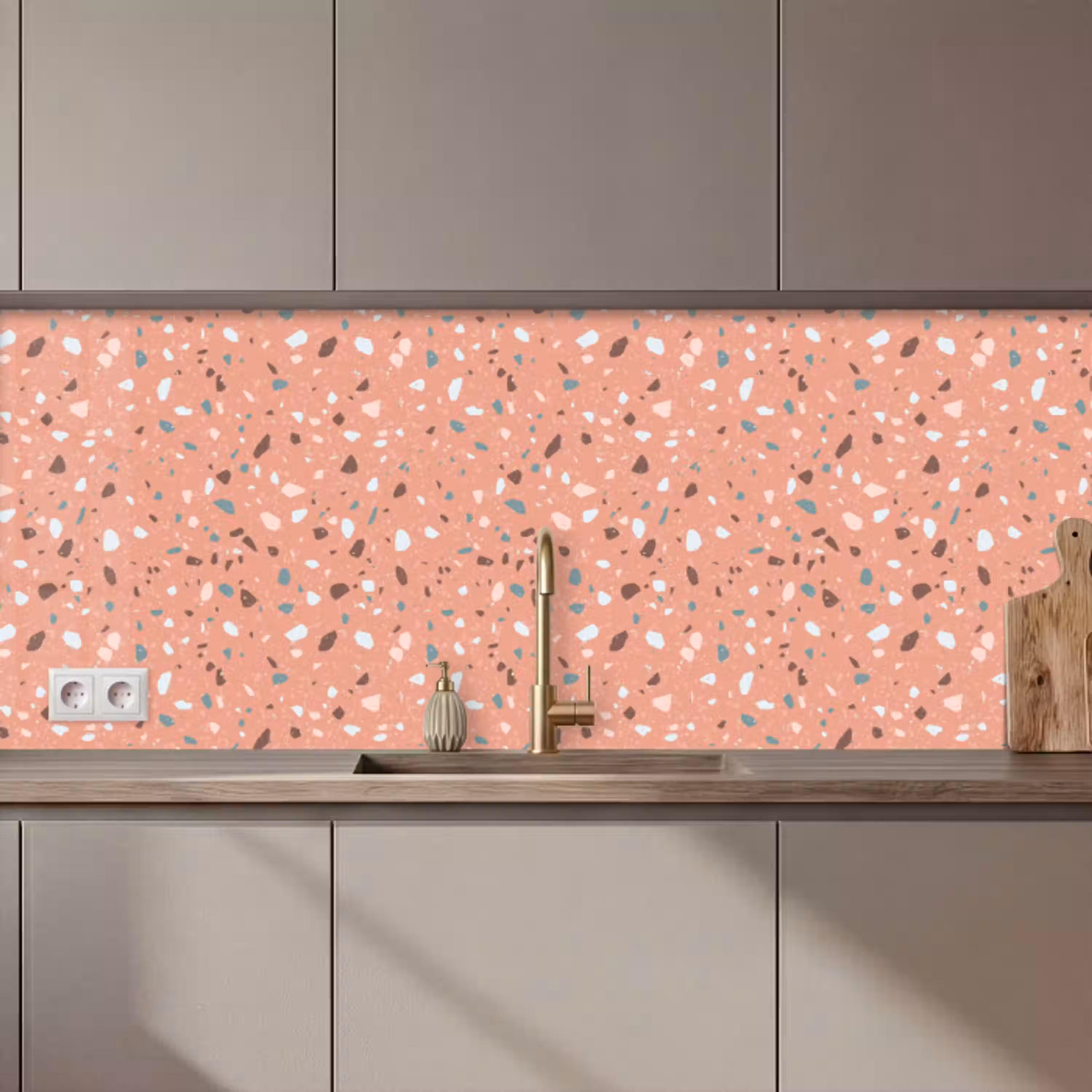 Terrazzo -  Patroon - Kleurrijk - Roze - Blauw keuken achterwand 2 middel 871 zz_3dshopping