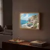 Boten - Rotsen - Zee - Zon Light Box met batterij (Wandlamp) middel -sfeer1