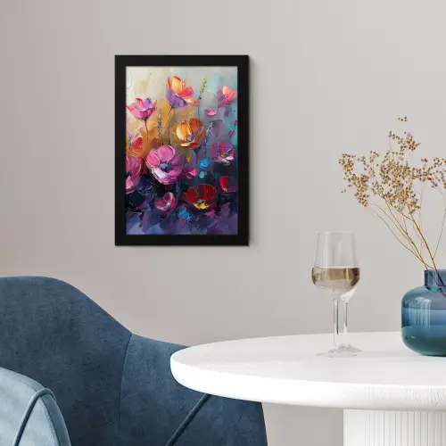 Bloemen - Botanisch - Kunst - Roze - Natuur fotolijst zwart zonder passe partout klein -sfeer4