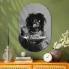 Vrouw - Pasta - Zwart - Wit Wandcirkel Ovaal Glas middel -sfeer2