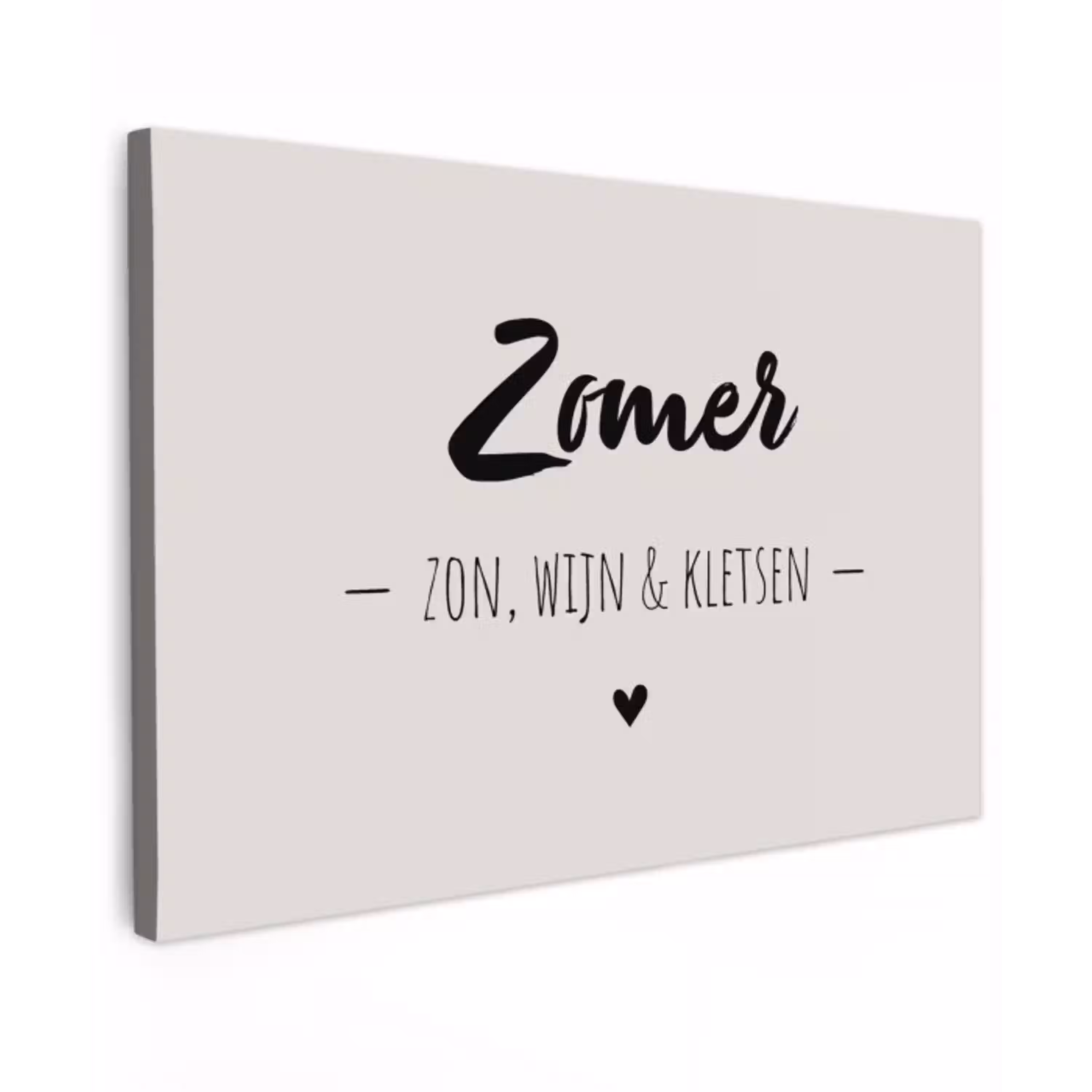 Wijn - Zomer zon, wijn & kletsen - Quotes - Tekst Tuinposter op houten frame 2 cm dik klein -3d