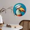 Toekan - Papegaai - Vogel - Koksmuts Wandcirkel behangsticker klein -sfeer3