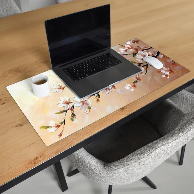 Bloesemtakken - Schilderachtig - Roze Muismat XXL klein -sfeer1