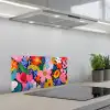Kleurrijk - Bloemen - Abstract - Stippen keuken achterwand spatscherm klein -3d_schuin