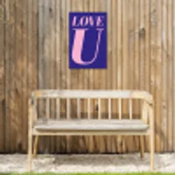 Love - Blauw - Valentijn Tuinposter op houten frame 2 cm dik klein -sfeer4