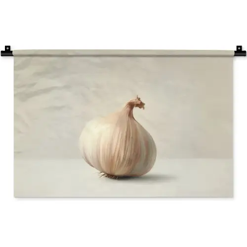 Knoflook - Natuurlijk - Beige Wandkleed katoen klein -zz3d