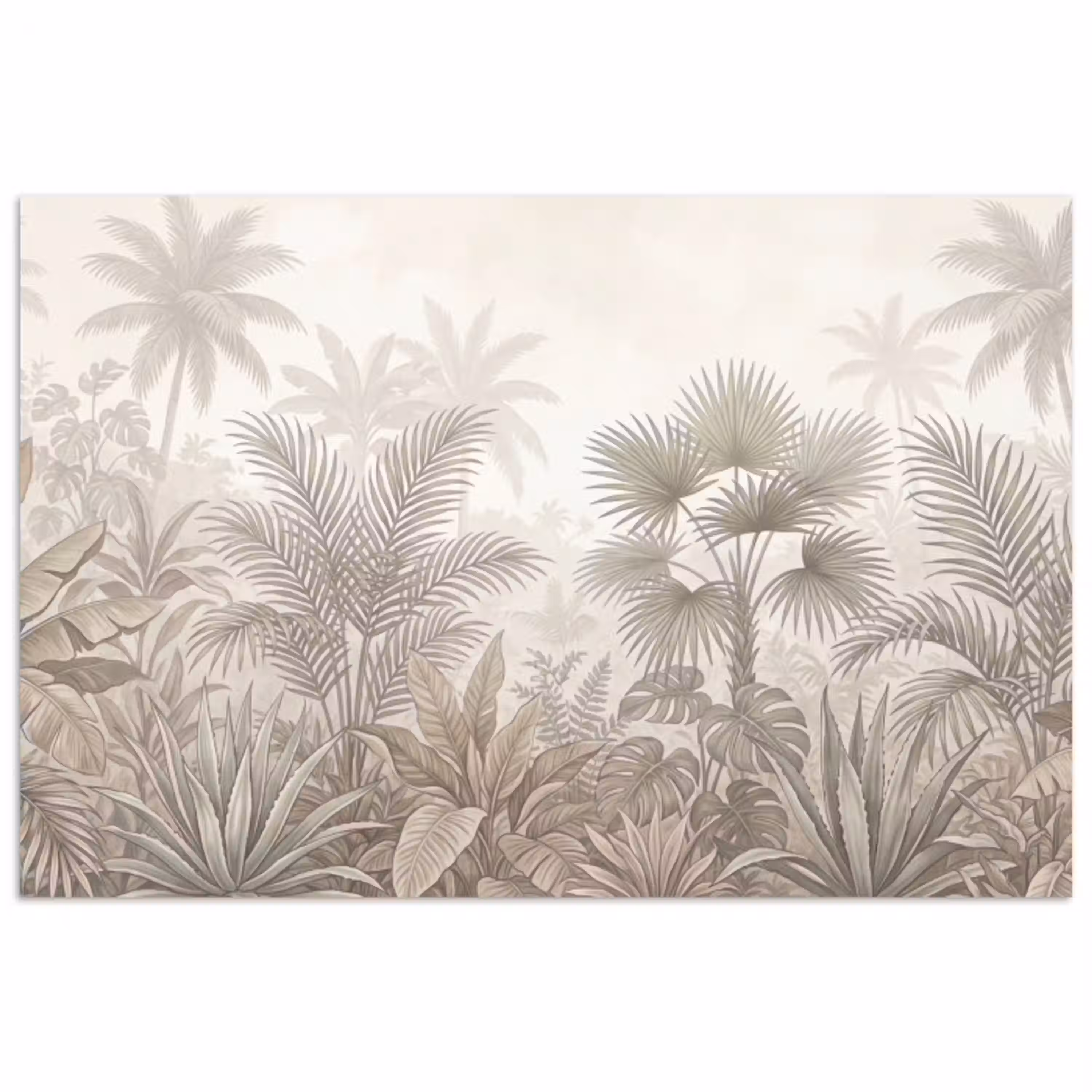 Jungle - Tropisch - Natuur -Vintage - Beige poster papier klein -3d