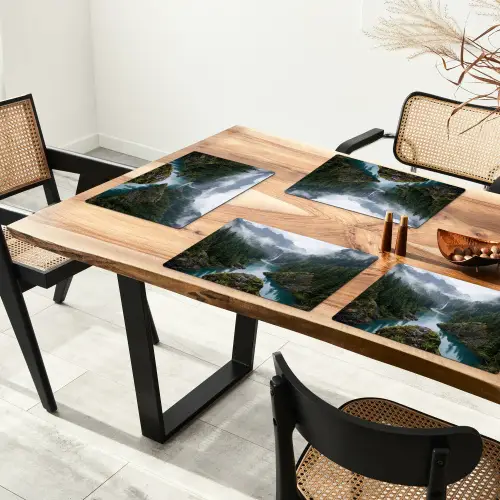 Waterval - Bomen - Bergen Placemat vinyl groot -zzsfeer4_Kitchenyeah-website