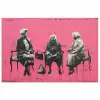 Graffiti - Vintage - Zwart - Street art - Roze - Banksy poster papier klein -3d