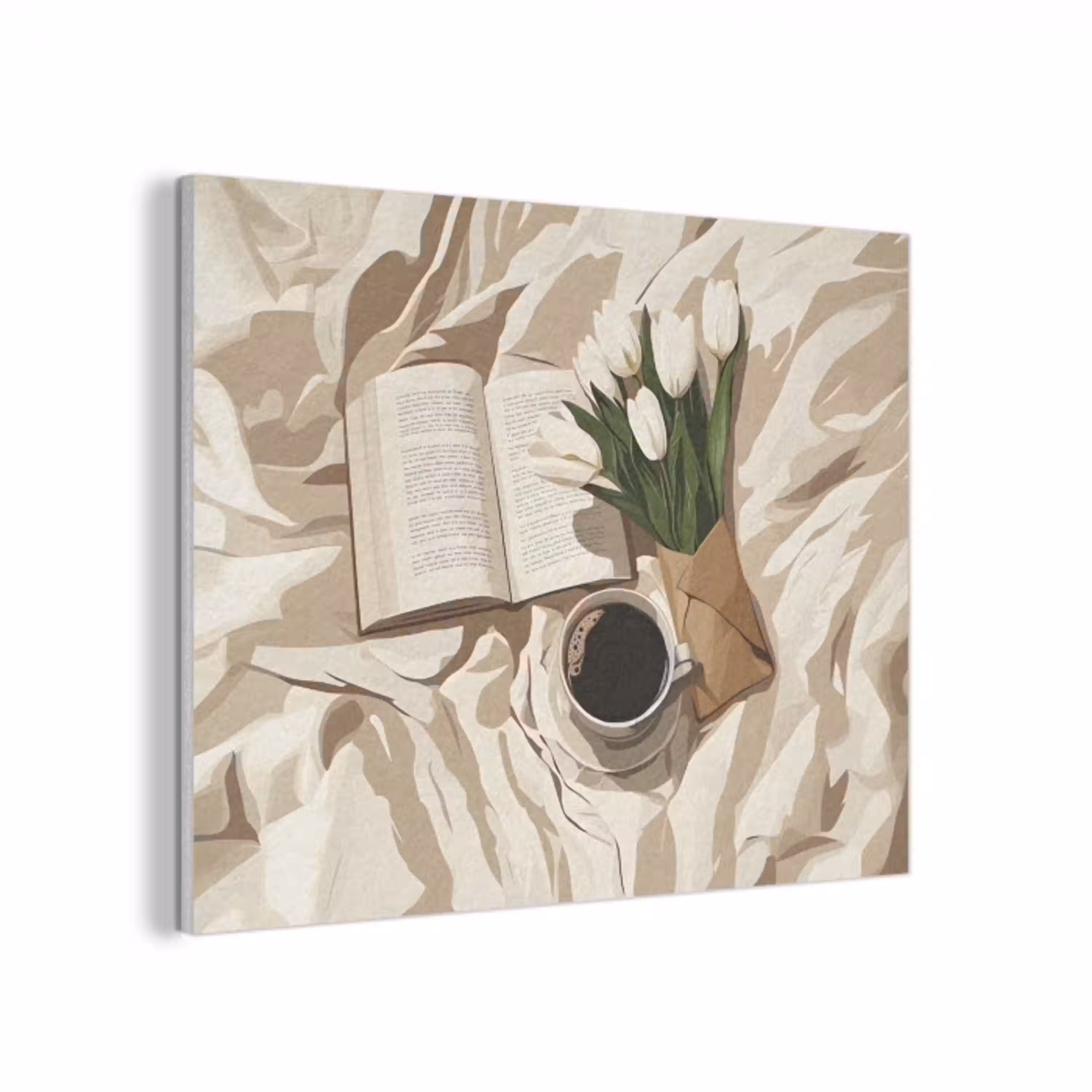 Boek - Illustratie - Tulpen - Koffie PET vilt klein -3d
