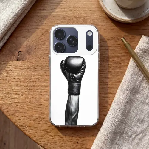 Bokshandschoen - Zwart - Hand Telefoonhoesje iPhone 17 Pro klein -sfeer1