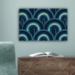 Bogen - Geometrisch - Patroon - Blauw - Retro canvas 2cm klein 34 -sfeer4