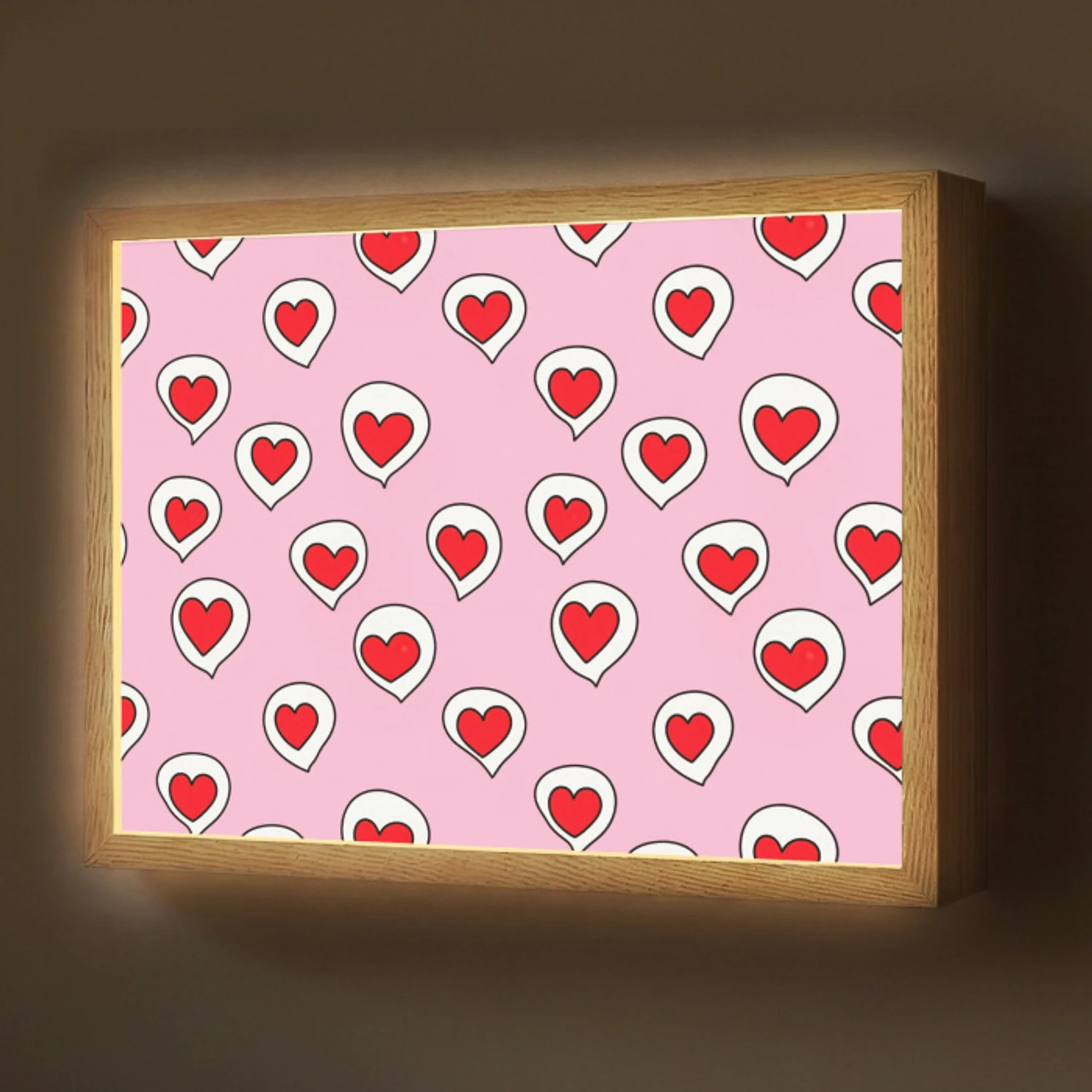 Hartjes - Patroon - Rood Light Box met batterij (Wandlamp) middel 907 -z3d_website