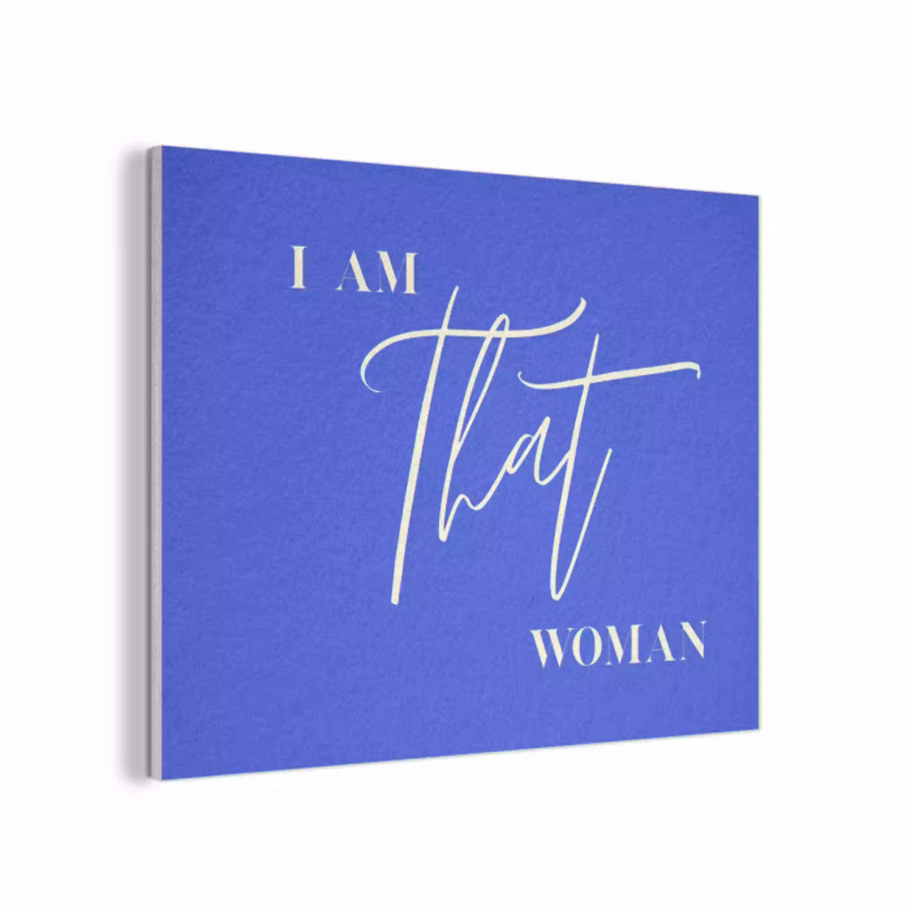 Blauw - I am that woman - Sierlijk - Minimalistisch PET vilt klein -3d