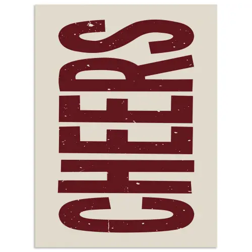 Red - Cheers - Decoratie - Beige poster papier klein -3d