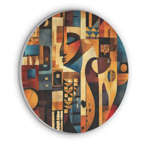 Figuren - Abstract - Symbolen Akoestische PET Vilt - Rond klein -3d