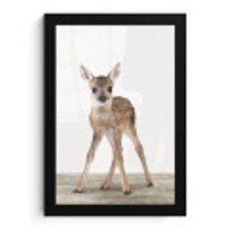 Hert - Baby hert - Dieren - Meisjes - Jongens - Kinderen fotolijst zwart zonder passe partout klein -3d