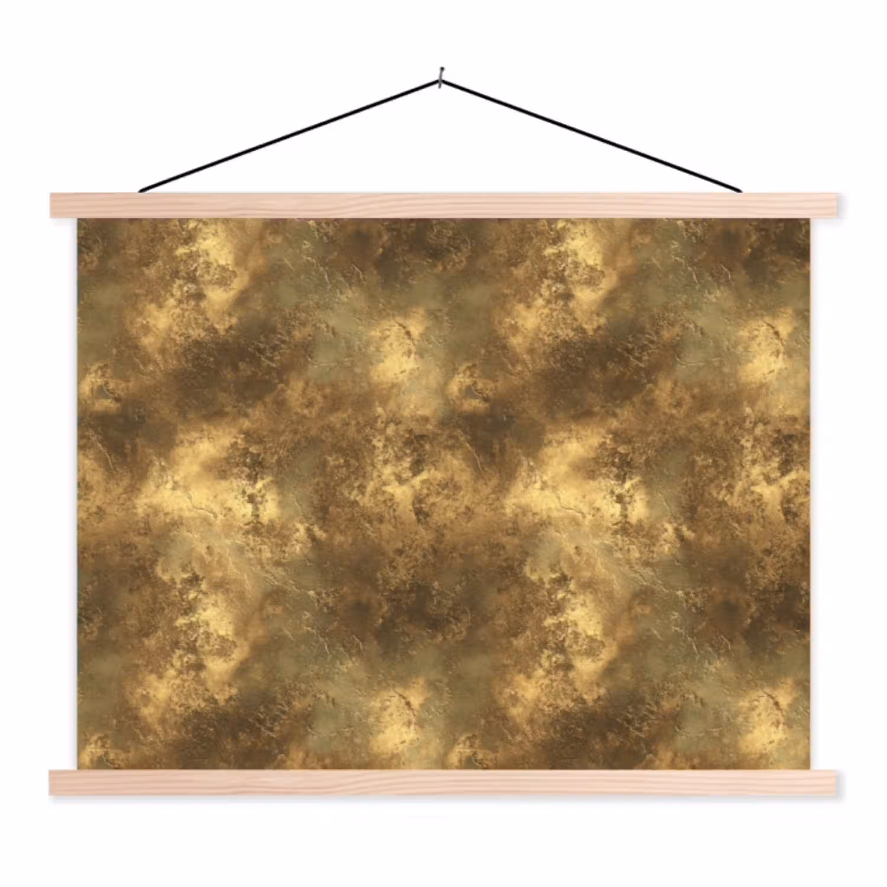 Antiek - Metaallook - Goud textielposter latten blank klein 122 -3d