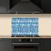 Ruitpatroon - Blauw - Crème keuken achterwand spatscherm klein 900 -sfeer1