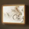 Bloem - Hout - Tarwe Light Box met batterij (Wandlamp) middel -z3d_website