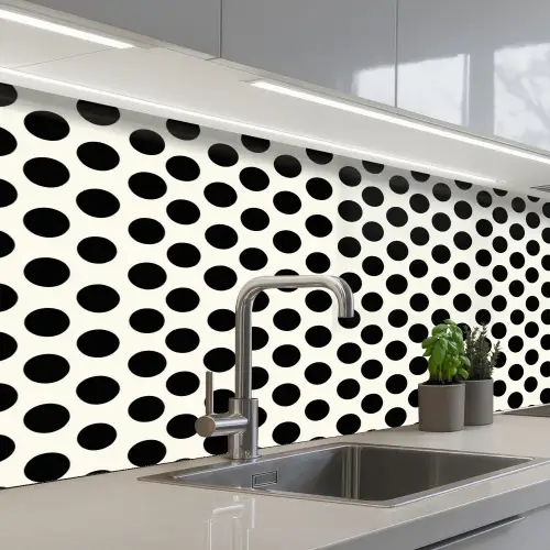 Klassiek - Stippen - Zwart keuken achterwand 2 middel 871 -3d_schuin