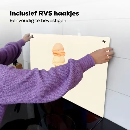 Minimalistisch - Schepijs - Hoorntje - Beige Inductie beschemer met haakjes klein -ky-ophangen-nl