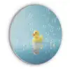 Bubbels - Badeend - Geel Akoestische PET Vilt - Rond klein -3d