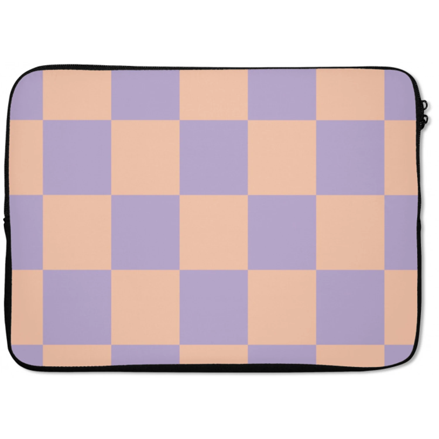 Schaakbord patroon - Paars - Roze - Blokjes laptophoes neopreen klein -zkaufland3dotto
