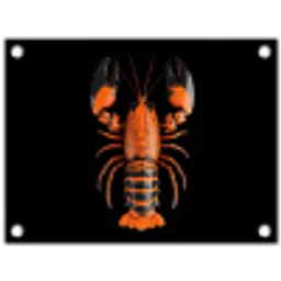 Kreeft - Oranje - Zwart - Modern tuinposter los doek klein -3d