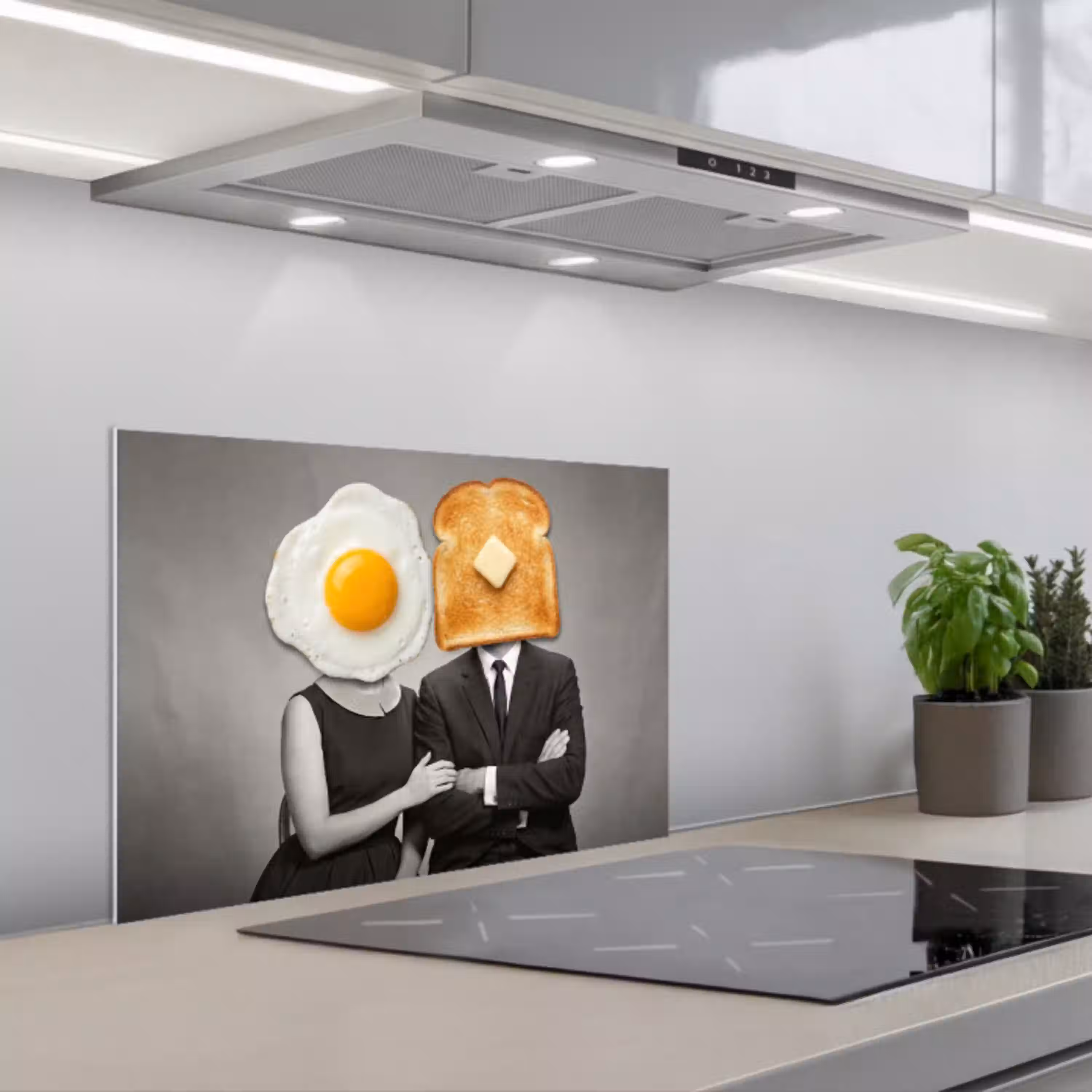 Ontbijt - Koppel - Ei - Brood keuken achterwand spatscherm klein -3d_schuin