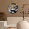 Tijger - Verfspatten - Goud Wandcirkel kunststof plaat 5mm dik klein -sfeer1
