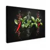 Chilipepers - Basilicum - Blaadjes - Rood Tuinposter op houten frame 2 cm dik klein -3d