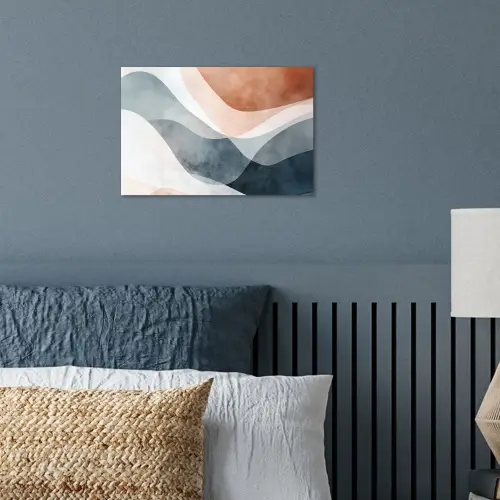 Abstract - Golven - Blauw poster papier klein -sfeer2